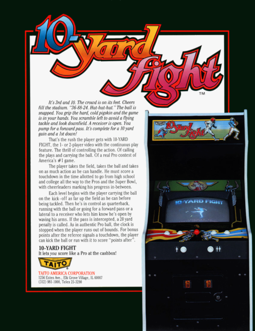 10-Yard Fight (Japan) Arcade Game Cover